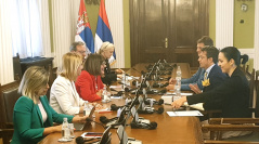 8 July 2019 National Assembly Speaker Maja Gojkovic in meeting with the Head of the OSCE Mission to Serbia Andrea Orizio 